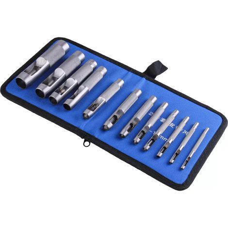 12 x Locheisen Satz Lochpfeifen Lochstanze Werkzeug Set Lochschneider 3-19mm (1/5)