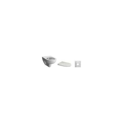 Ensemble WC suspendu Vitra S100, chasse d'eau avec bride, blanc, comprenant siège WC avec fermeture douce, système de dépose facile + isolation phonique