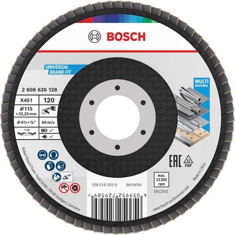 X451 Disque à lamelles, 115 x 22,23 mm, K120, Z29, lot de 15