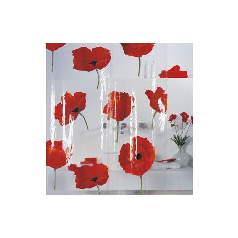 CORTINA DE DUCHA TEXTIL - DISEÑO AMAPOLAS