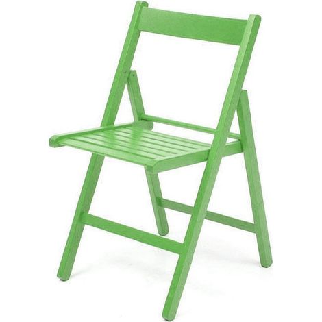 4X Sedia pieghevole in faggio di alta qualita colore verde 43x48xh.79 cm EFFEZ