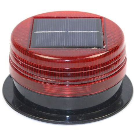 Phare d'avertissement solaire LED clignotant pour chantier, signalisation routière et sécurité