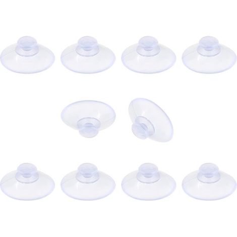 Ventouses pour table en verre, lot de 10, Ø 20 mm, caoutchouc et plastique transparent, sans crochet, forme champignon, faciles à fixer et retirer (1/5)