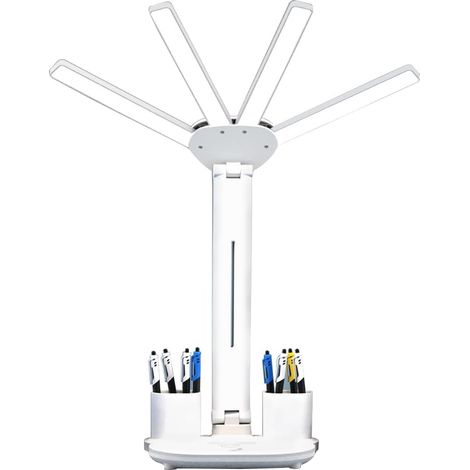 Lampe de bureau LED, pliable, luminosité réglable, avec porte-stylo, 3 niveaux de réglage de la luminosité, interface de chargement USB (1/5)