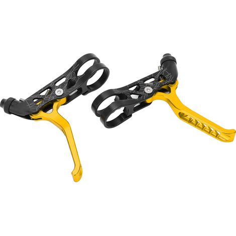 MEIJUN 1 Paar Fahrradbremshebel, Bremsgriffe aus Aluminiumlegierung für Brompton 3sixty Mountainbikes, goldfarben (1/5)