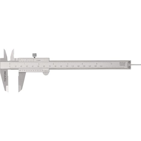 Calibrador  de  bolsillo  DIN  862  150mm  con  tornillo  de  ajuste  sin  paralaje  TECWERK (1/5)