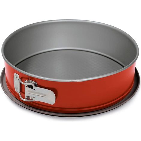 Guardini, Tortiera apribile 1 fondo Ø 28 cm, Fondo Salvagoccia, Acciaio con rivestimento antiaderente, Rosso e Grigio, Made in Italy, Linea Rossana (1/3)