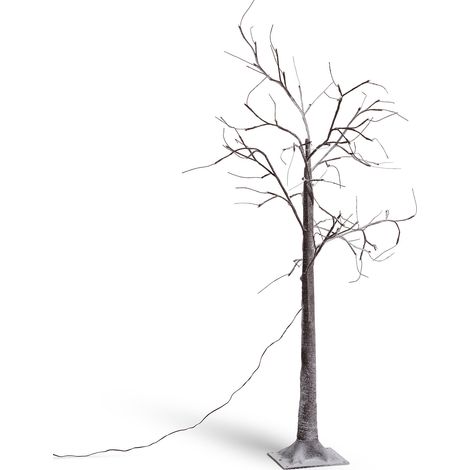 Árbol de Navidad 64 LED 150 cm Blanco Cálido Marrón oscuro (1/5)