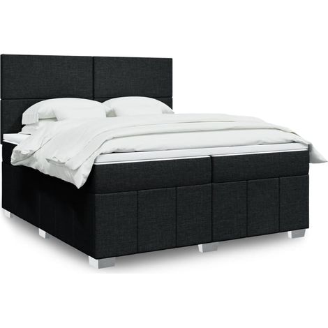 Boxspringbett mit Matratze Schwarz 200x200 cm Stoff