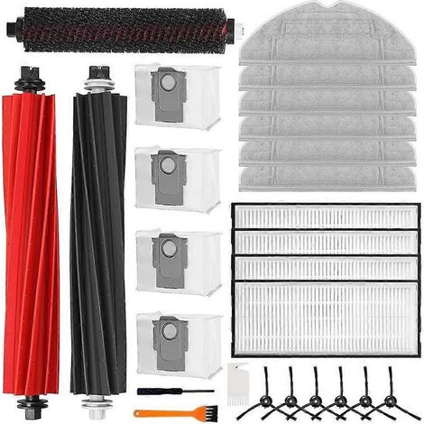 Pièces de rechange pour aspirateur Roborock S8 Pro Ultra : brosse principale, filtres HEPA, lingettes et sacs à poussière (1/5)