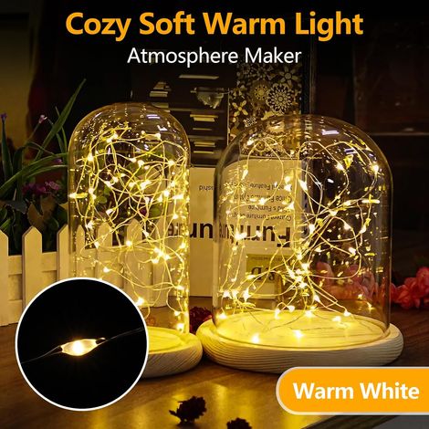 30er-Pack Mini-LED-Lichterkette, batteriebetrieben, 1 m, 10 LEDs, Kupferdraht, dekorative Lichterkette für Flaschen im Innen- und Außenbereich, Hochzeitsfeier, Weihnachten, Schlafzimmer, blaue Lichter