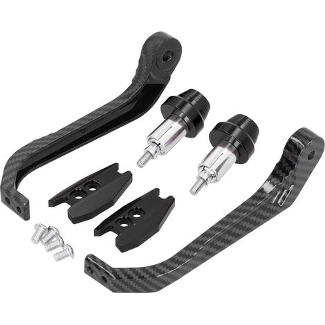 Guidon moto protection carbone aluminium universel 22mm/0.87in noir paire (1/5)