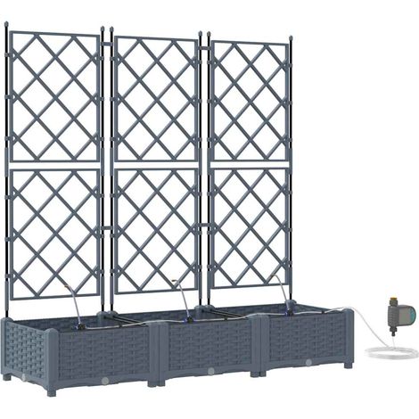 Maison Exclusive - Vaso da giardino 3 pcs Grigio Chiaro 120 x 40 x 126 cm Plastica