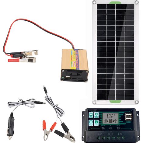 Kit de panneau solaire extérieur 220 W avec contrôleur de charge 30 A et double interface USB (1/2)