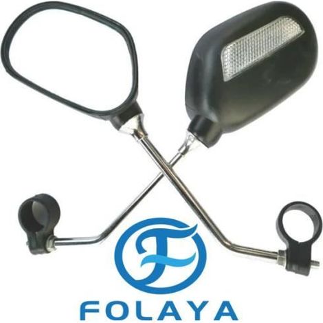 Rétroviseur de vélo - FOLAYA - Miroir réglable - Noir - Convient aux guidons de 22-25mm - Haute qualité (1/2)