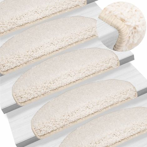 Marches d'escalier, lot de 15, 65 x 21 x 4 cm, blanches, semi-circulaires, grandes