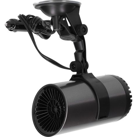 Chauffage de voiture 2 en 1 avec ventilateur 150 W 12 V CC, désembueur portable, installation facile (Plug and Play), support rotatif à 360° et ventouse. (1/5)