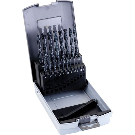 JUEGO 19 BROCAS 1-10x0,5MM CAJA PLAST.