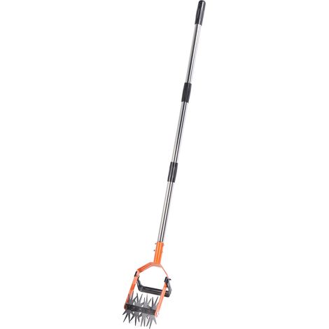 Bêche rotative jardin acier inoxydable et manganèse semis gazon manche réglable décompactor sol désherbage 3 manches (1/5)