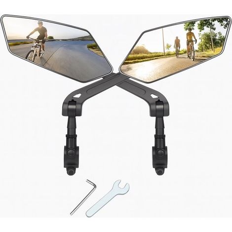 Set de 2 rétroviseurs vélo – 360° réglables – HD – Gauche et droite – VTT et vélo électrique (1/5)