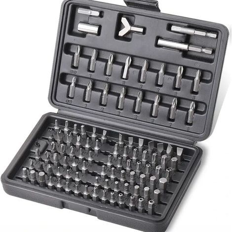 Kit d'outils manuels de réparation, 100 pièces, jeu d'embouts de tournevis de sécurité en acier au Chrome Vanadium CR-V (1/5)