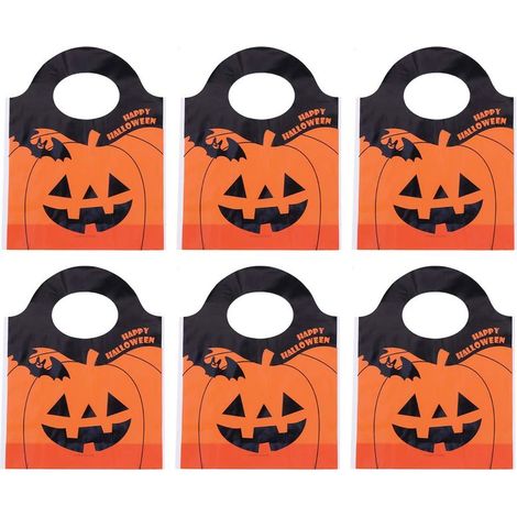 Boîte en papier pour bonbons d'Halloween, motif citrouille orange, emballage cadeau, 50 pièces (1/4)