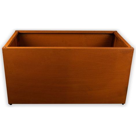 Köhko® Designer Hochbeet (mit Boden) aus Cortenstahl Kräuterbeet TROG 120x40x50 cm