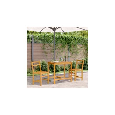 Ensemble de balcon 3 pcs bois d'acacia solide (1/5)