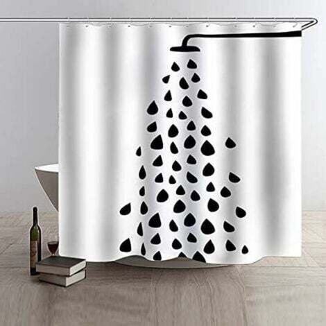 Shower Curtain with Hooks, Waterproof and Mildew-Proof, 180 x 180 cm (1/3)