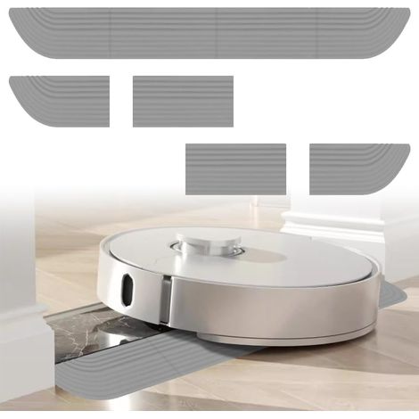 Seuilde Porte avec Rampe Modulable, Rampes de Seuil Universel pour Robot Aspirateur, Barre de Seuil Multiniveau Adhesive pour Relier Joints de Sol et Transitions de Seuil de Moquette (68x5cm Grau) (1/5)