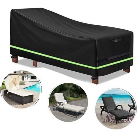 Waterproof outdoor chaise lounge cover, perfect for daily use and sun-resistant, dimensions 200x75x40/70cm. (1/4)