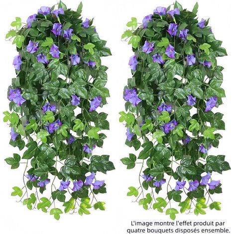 Fleurs artificielles pendantes d'extérieur fleurs artificielles retombantes d'intérieur, plantes artificielles pour décorations de mariage, jardin, mur, balcon - Violet (1/3)