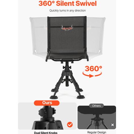 Chaise de Chasse Silencieuse Pivotante à 360° Siège de Chasse
