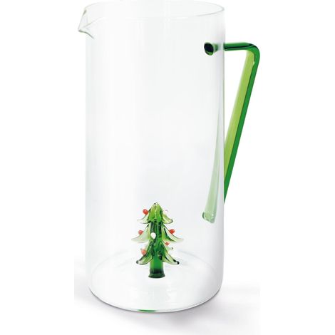 WD LifeStyle Caraffa Vetro Borosilicato Cc 1,2 Lt Decoro Albero di Natale (1/3)
