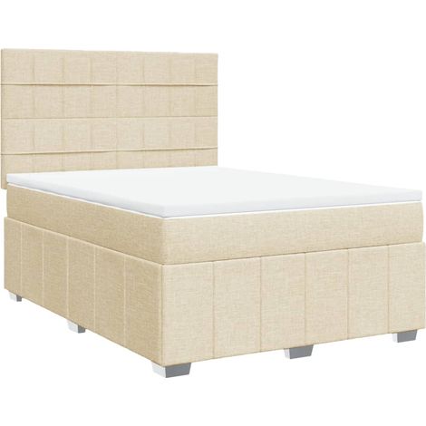Maison Exclusive - Boxspringbett mit Matratze Creme 140x200 cm St