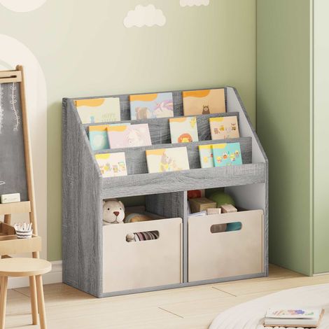 vidaXL Bibliothèque pour enfants Gris Sonoma 72,5 x 29,5 x 69 cm