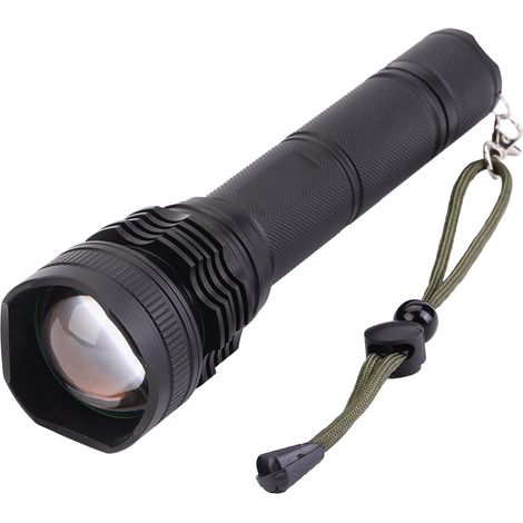 Lampe Torche - XHP50 - 3800 Lm - Étanche IPX8 - Portée 300 M - Zoom Réglable - Pour Activités Extérieures - 1 Pièce (1/5)