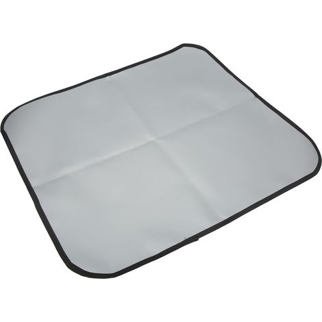 Couverture de pique-nique ignifugée en fibre de verre enduite de silicone, grise, coins arrondis, idéale pour le camping (taille S). (1/5)