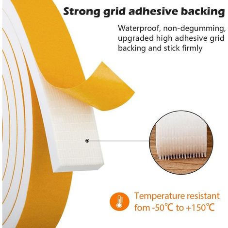 Ruban d'Étanchéité Adhésif pour Portes et Fenêtres - 9x2mm/20M Joint Mousse Caoutchouc Anti-Collision, Sceau Isolation Phonique et Thermique, Blanc (1/5)