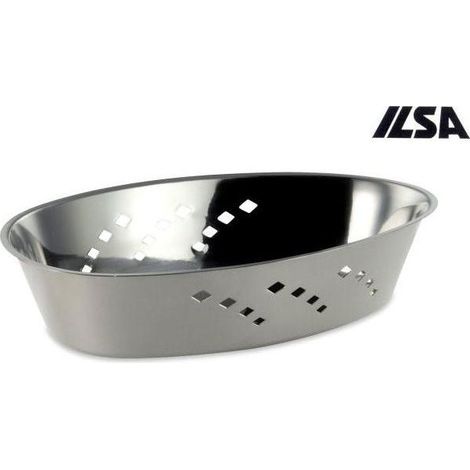 Cestino pane da tavola ovale in acciaio inox 28 x 18 cm