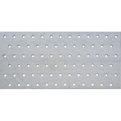 Alberts 353445 Piastra Forata, Acciaio, zincato con procedimento Sendzimir, 260 x 120 mm