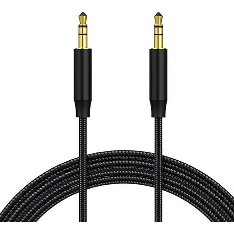 Câble Jack Audio Câble, Aux Câble Auxiliaire 3.5mm Câble Stéréo Audio Mâle vers Mâle en Nylon pour Casques, iPod, iPhone, iPad, HiFi, Tablette, Autoradio, Smartphones, MP3, Voiture - 1M NPTERBL (1/5)