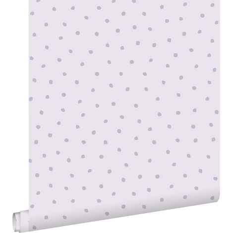 papier peint à motif de points violet - ESTAhome (1/5)