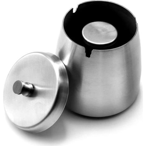 Cendrier coupe-vent pour cigarettes, cendrier d'extérieur pour terrasse, élégant cendrier de table en acier inoxydable pour la maison ou le bureau. (1/5)