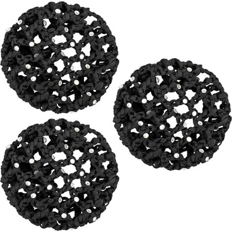 Filet À Cheveux - Filet À Nœud Avec Strass - Pour Danse Classique Gymnastique Rythmique Patinage Artistique Équitation - Lot De 3 (1/5)