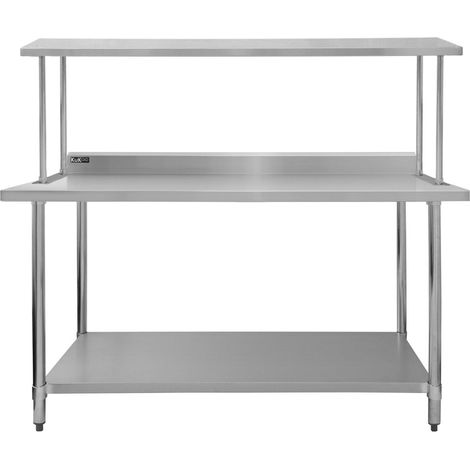 KuKoo Gastro Edelstahl Aufsatzbord Arbeitstisch Aufsatzboard 150 cm Gastroküche