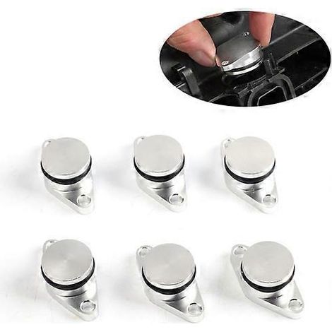 6 PCS 22mm Swirl Flap Flaps Delete Removal Blanks Plugs for BMW M57 (6-cylinder)(Silver)