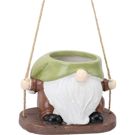 SJLERST Pots de fleurs suspendus avec visage balançoire, Pot de Fleurs Pivotant pour Jardins, Terrasses (1/5)