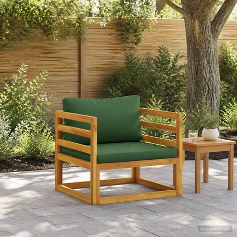 vidaXL Fauteuil modulable avec coussins Bois d'Acacia Massif Naturel (1/5)