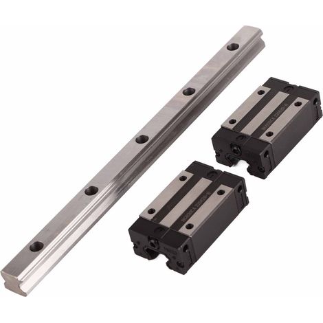 1 rail de guidage linéaire HGR20‑300 mm + 2 blocs de roulement pour chariots (1/5)